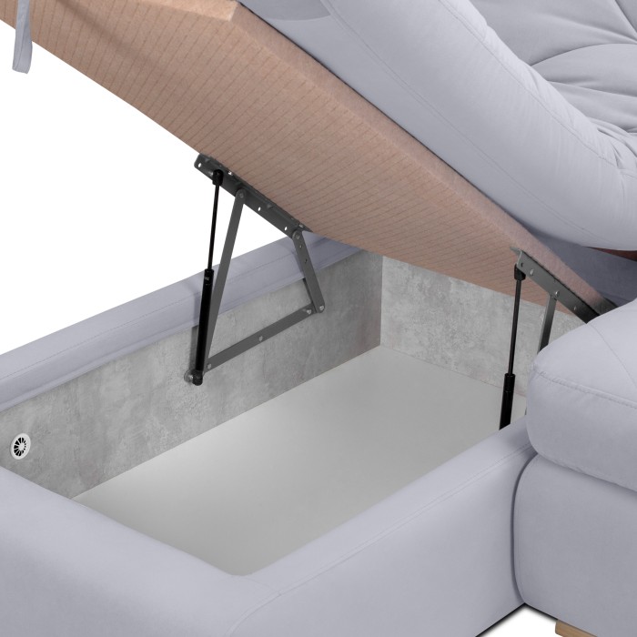 Мягкий угол «Борнео» с оттоманкой (Светло-серый)