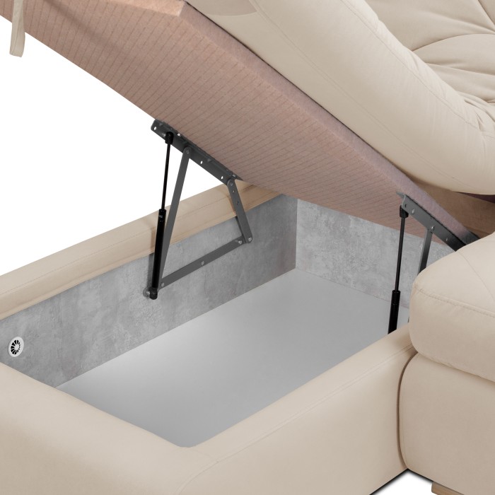 Мягкий угол «Борнео» с оттоманкой (Кремовый)