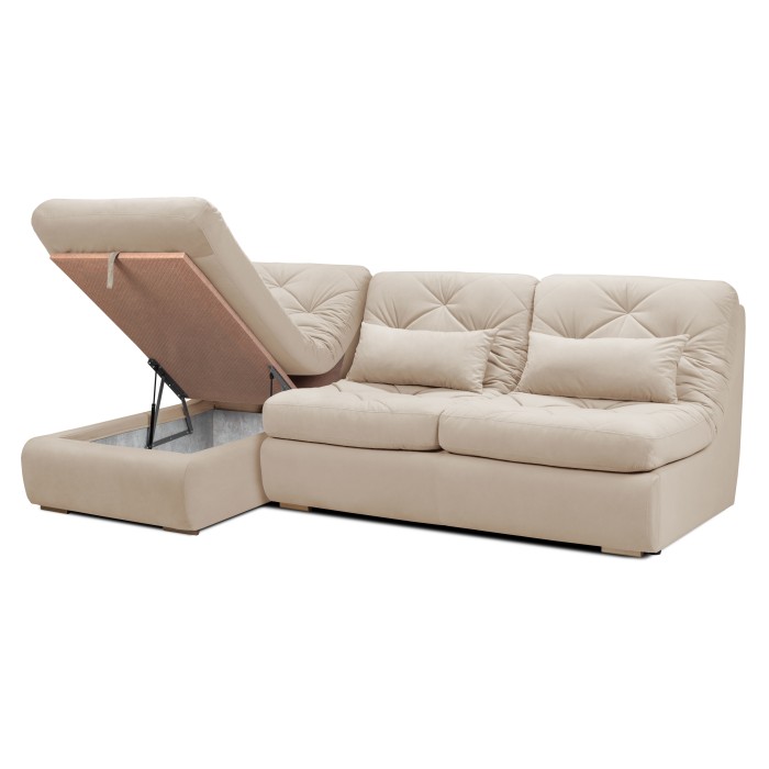 Мягкий угол «Борнео» с оттоманкой (Кремовый)