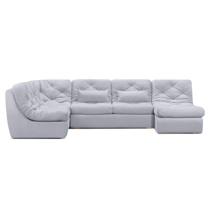 Мягкий угол «Борнео» П-образный (Светло-серый)