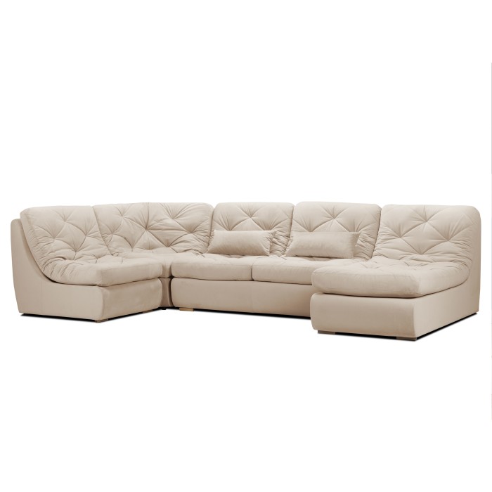 Мягкий угол «Борнео» П-образный (Кремовый)