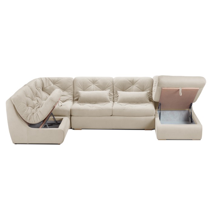 Мягкий угол «Борнео» П-образный (Кремовый)