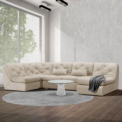 Мягкий угол «Борнео» П-образный (Кремовый)