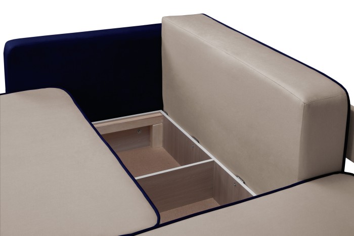 Мягкий угол «Перс» (Бежевый/Синий)