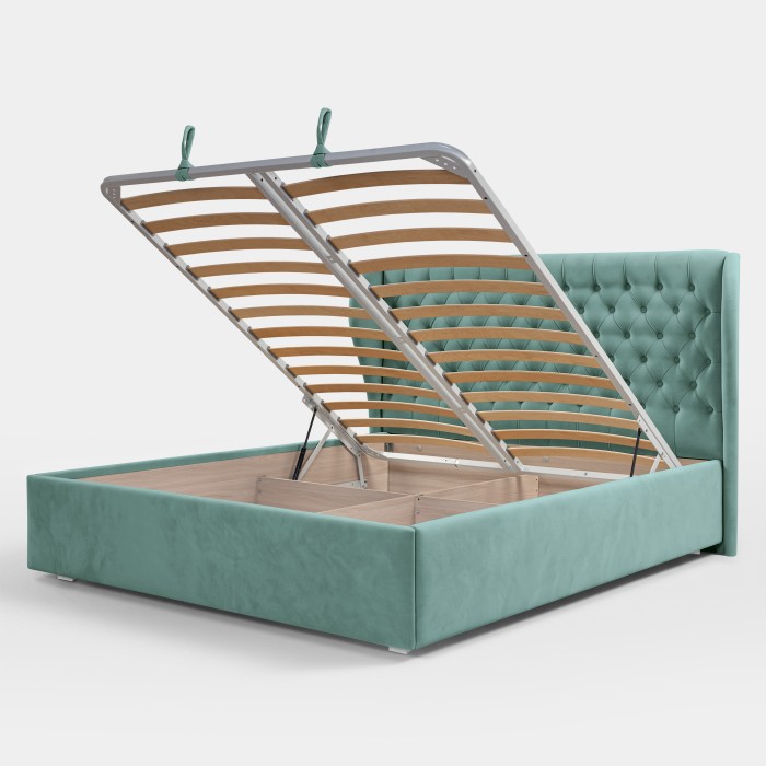 Кровать «Мишель» (Аквамариновый)