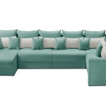 Мягкий угол «Мэдисон» П-образный левый ПБ (Аквамариновый)