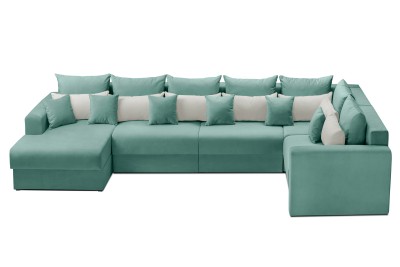 Мягкий угол «Мэдисон» П-образный левый ПБ (Аквамариновый)