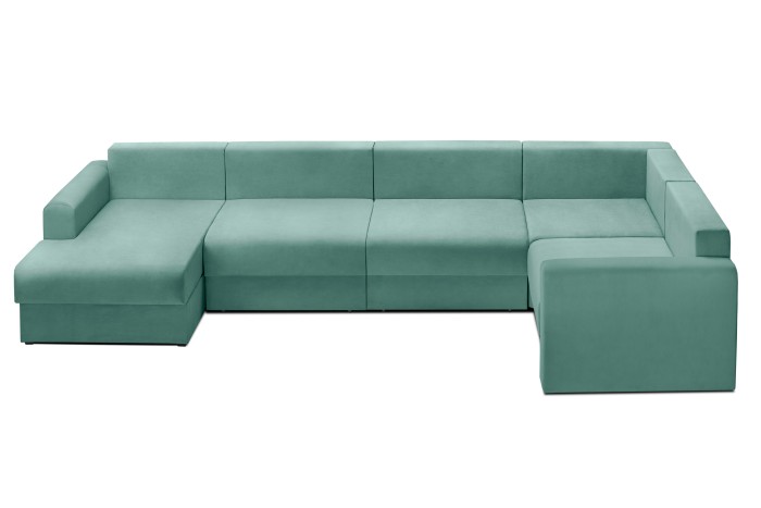 Мягкий угол «Мэдисон» П-образный левый ПБ (Аквамариновый)