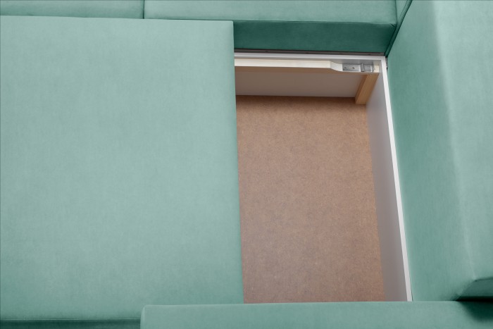 Мягкий угол «Мэдисон» П-образный левый ПБ (Аквамариновый)