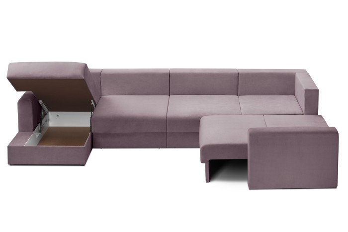 Мягкий угол «Мэдисон» П-образный левый ПБ (Лавандовый)