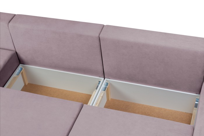 Мягкий угол «Мэдисон» П-образный левый ПБ (Лавандовый)