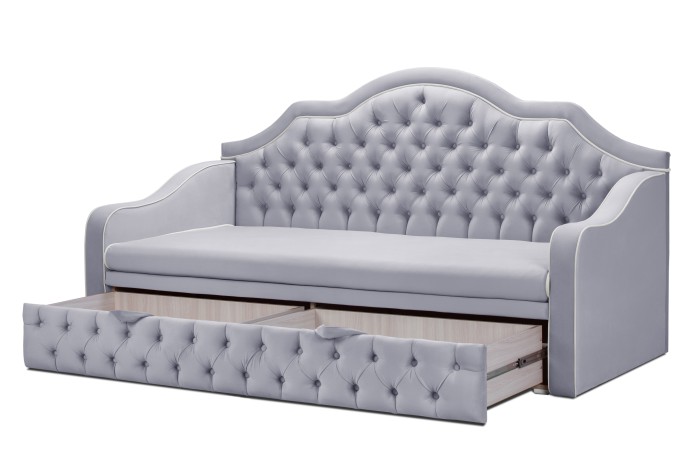 Кровать «Инфинити» 900×2000 с ящиками (Светло-серый)