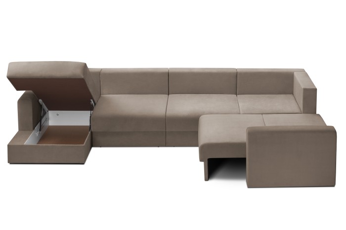 Мягкий угол «Мэдисон» П-образный левый ПБ (Бежевый)