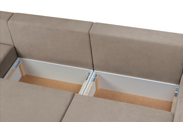 Мягкий угол «Мэдисон» П-образный левый ПБ (Бежевый)